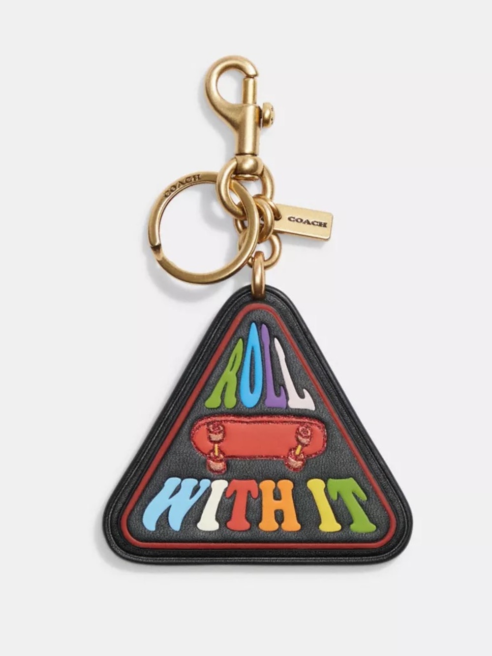 Coach Bag Charm In Rainbow Signature Canvas